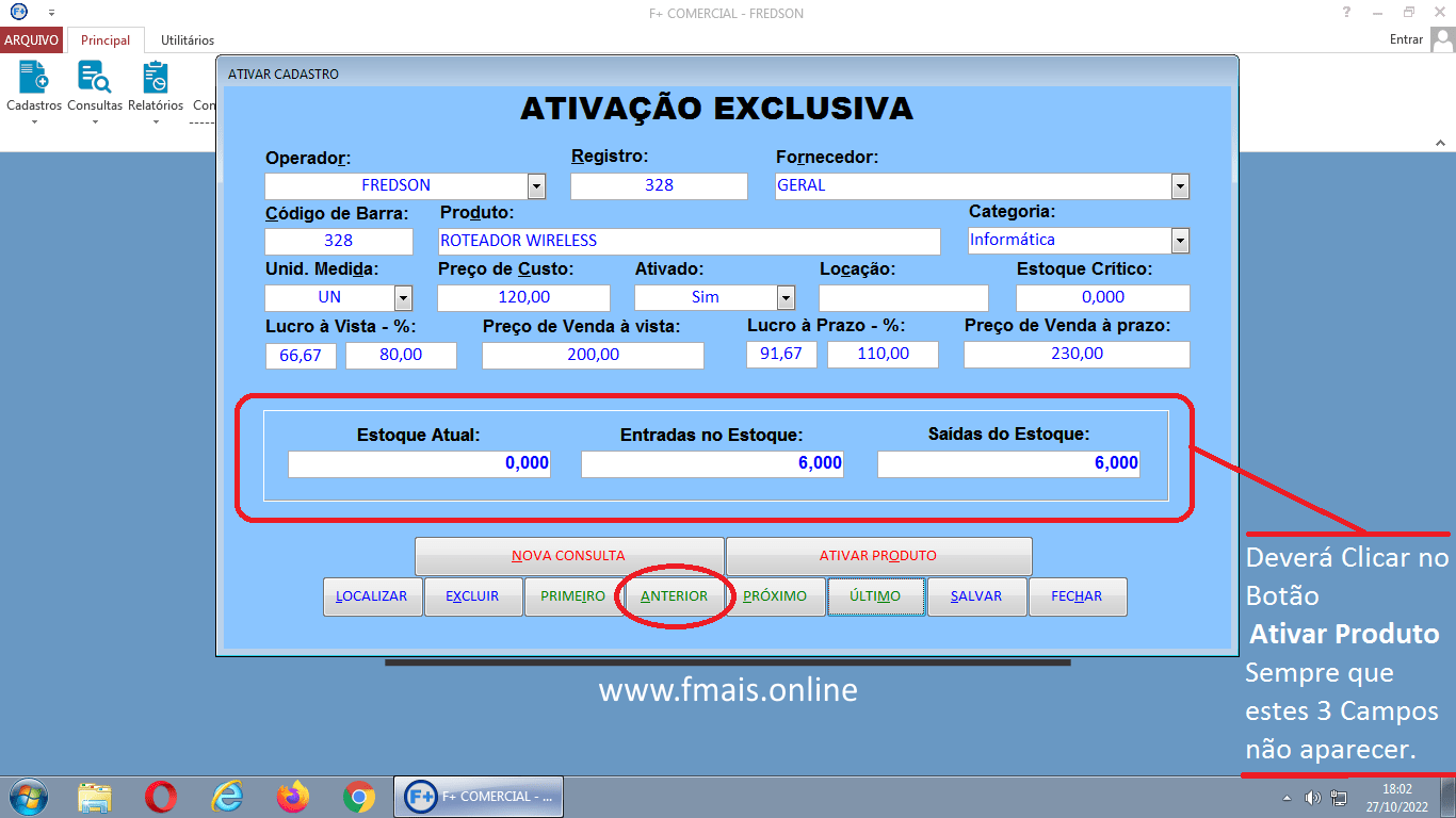 Ativando Produtos e Corrigindo Cadastros