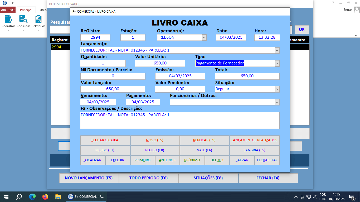Cadastrando Contas a Pagar no Livro Caixa Cadastrando Contas a Pagar no Livro Caixa