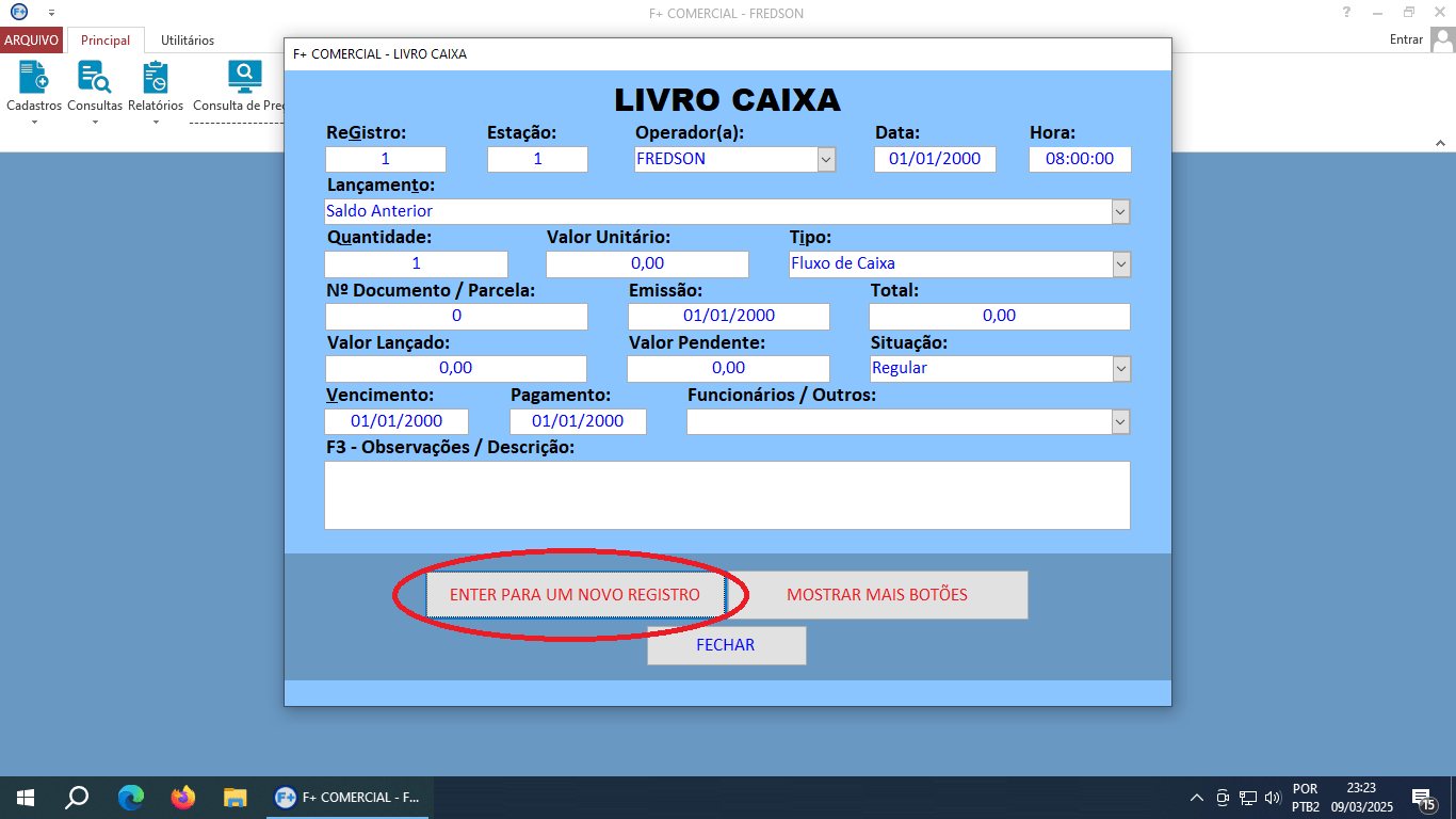 Cadastrando Contas a Pagar no Livro Caixa Cadastrando Contas a Pagar no Livro Caixa