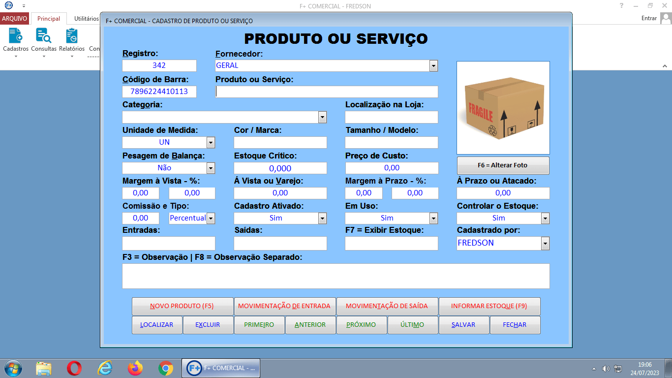 Cadastrando Produtos