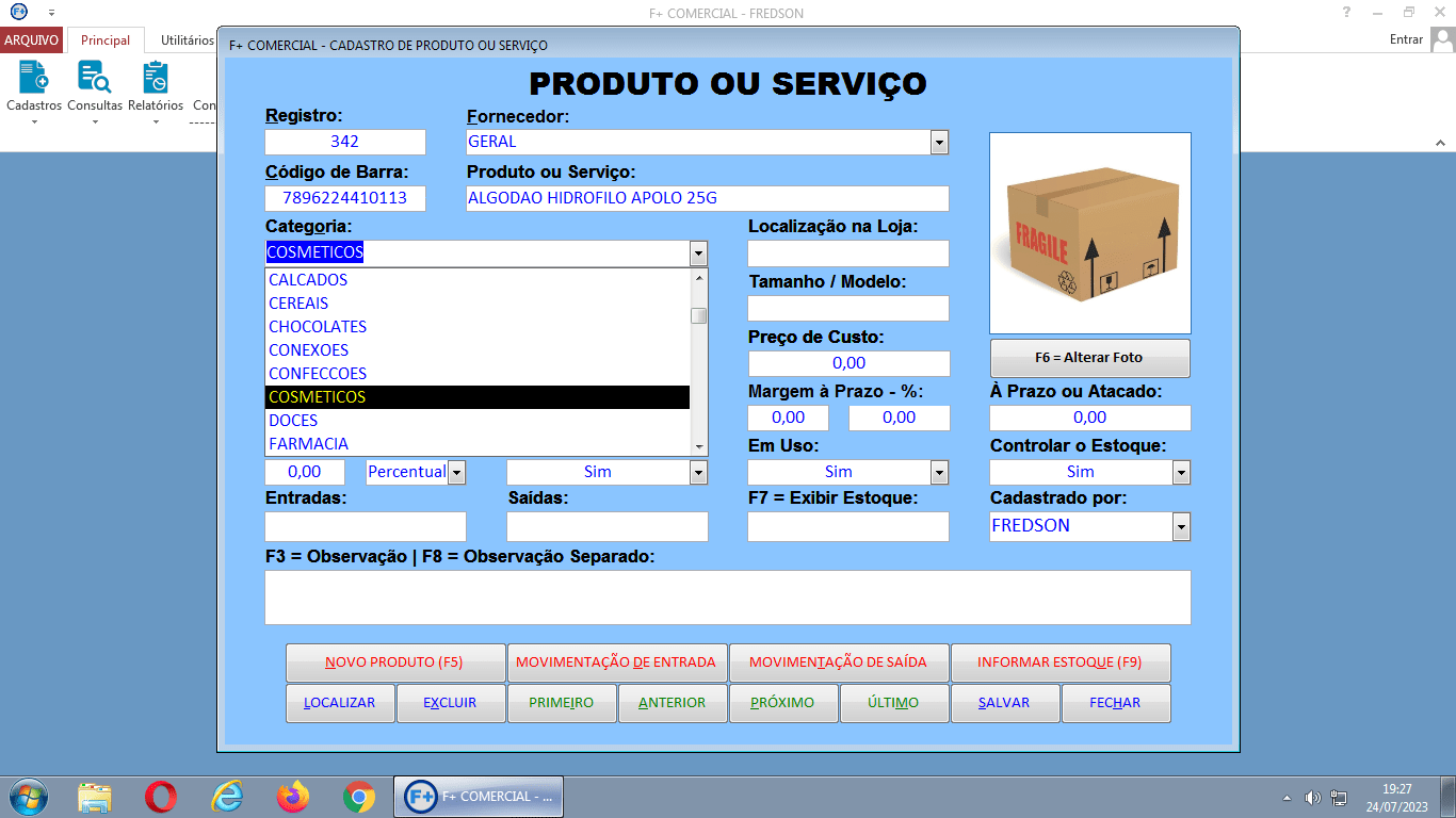 Cadastrando Produtos