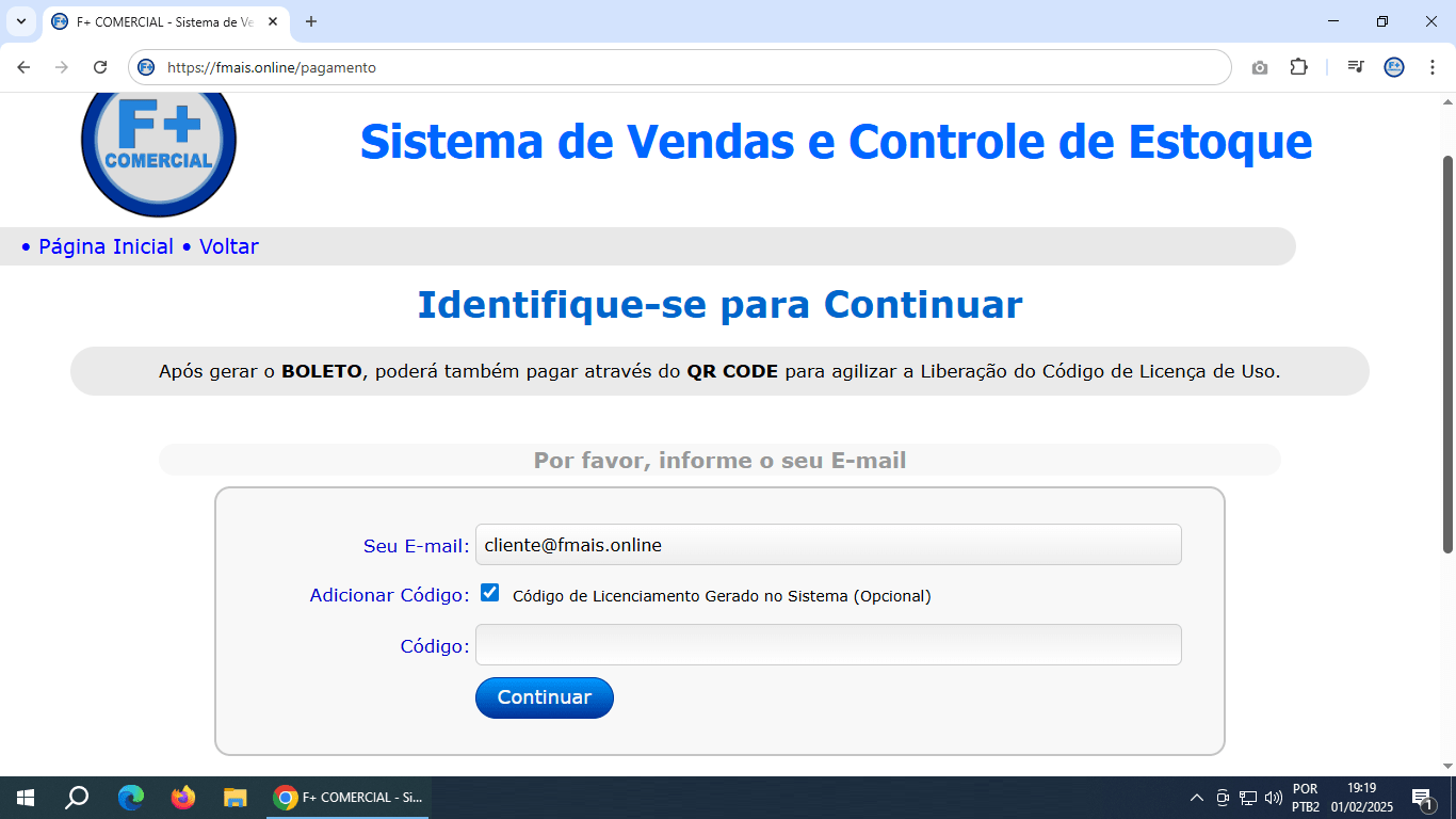 Licenciando o Sistema
