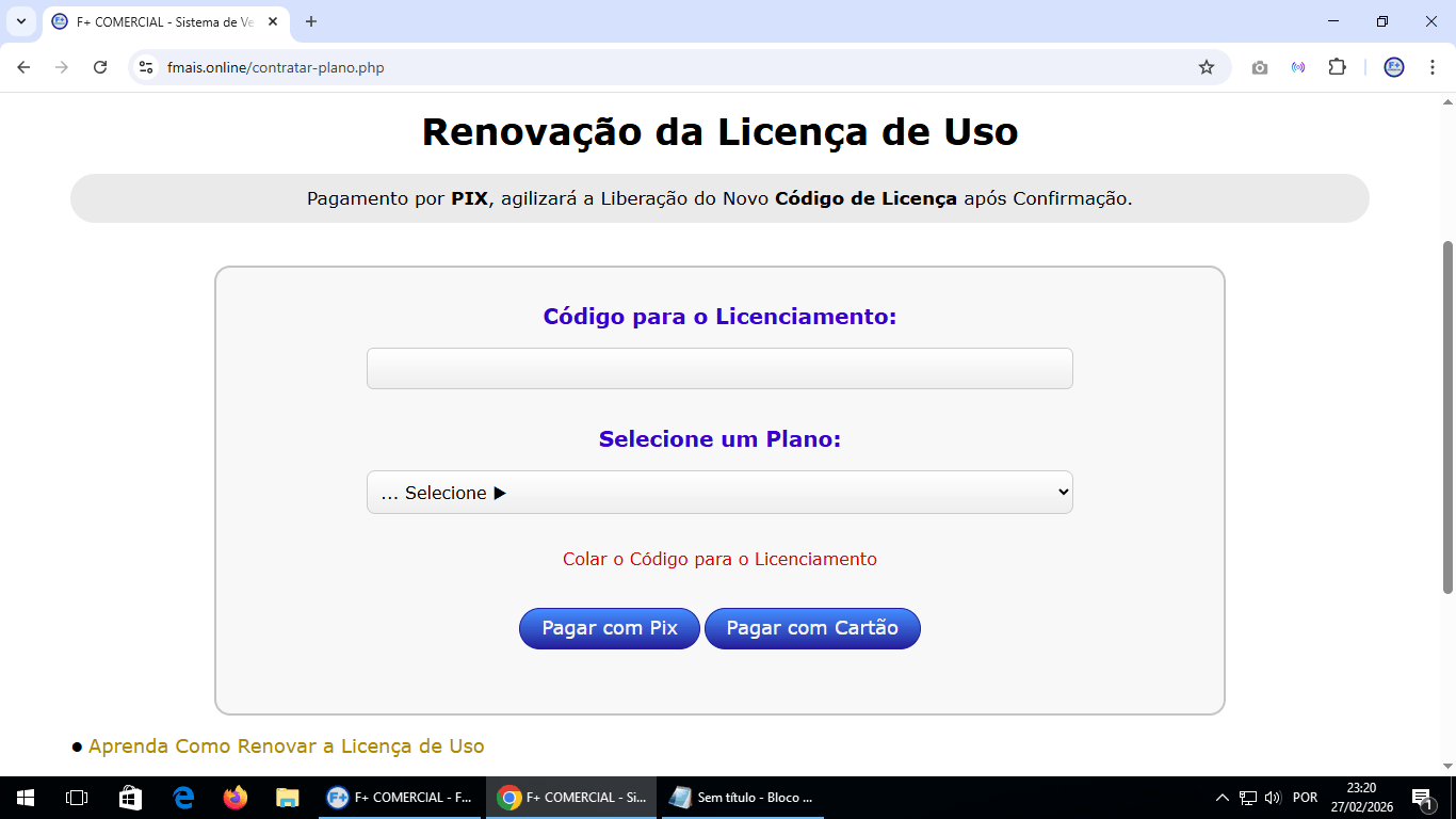 Licenciando o Sistema