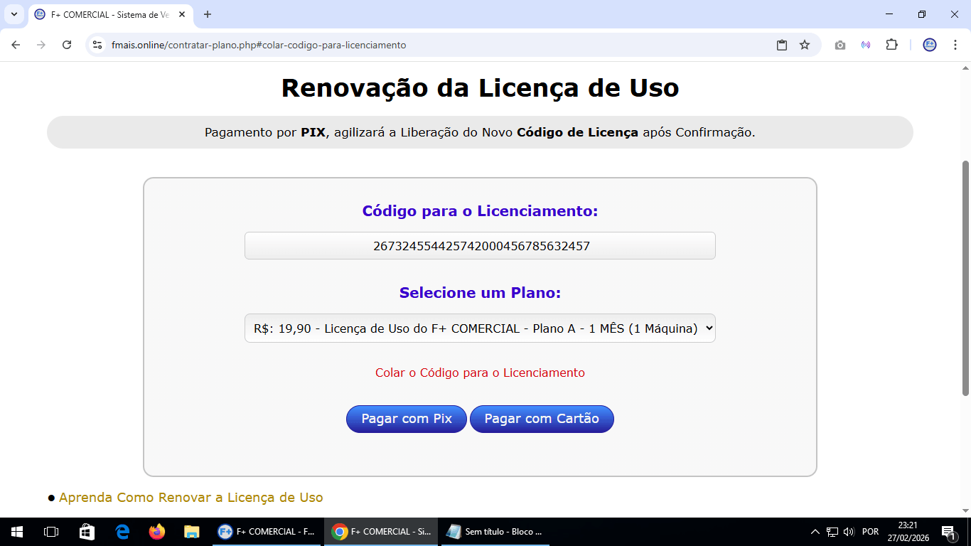 Licenciando o Sistema