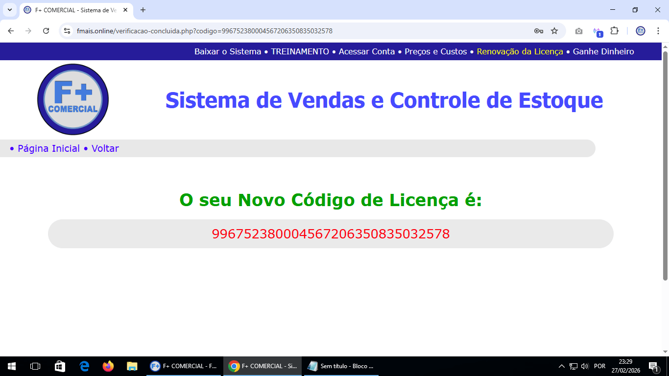Licenciando o Sistema
