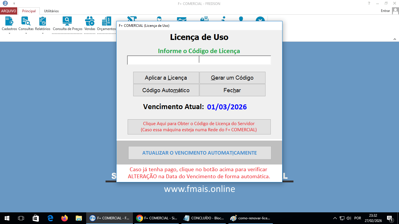 Licenciando o Sistema