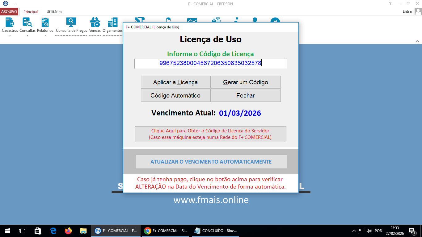 Licenciando o Sistema