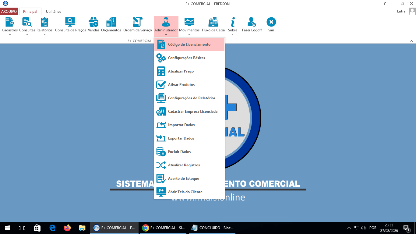 Licenciando o Sistema