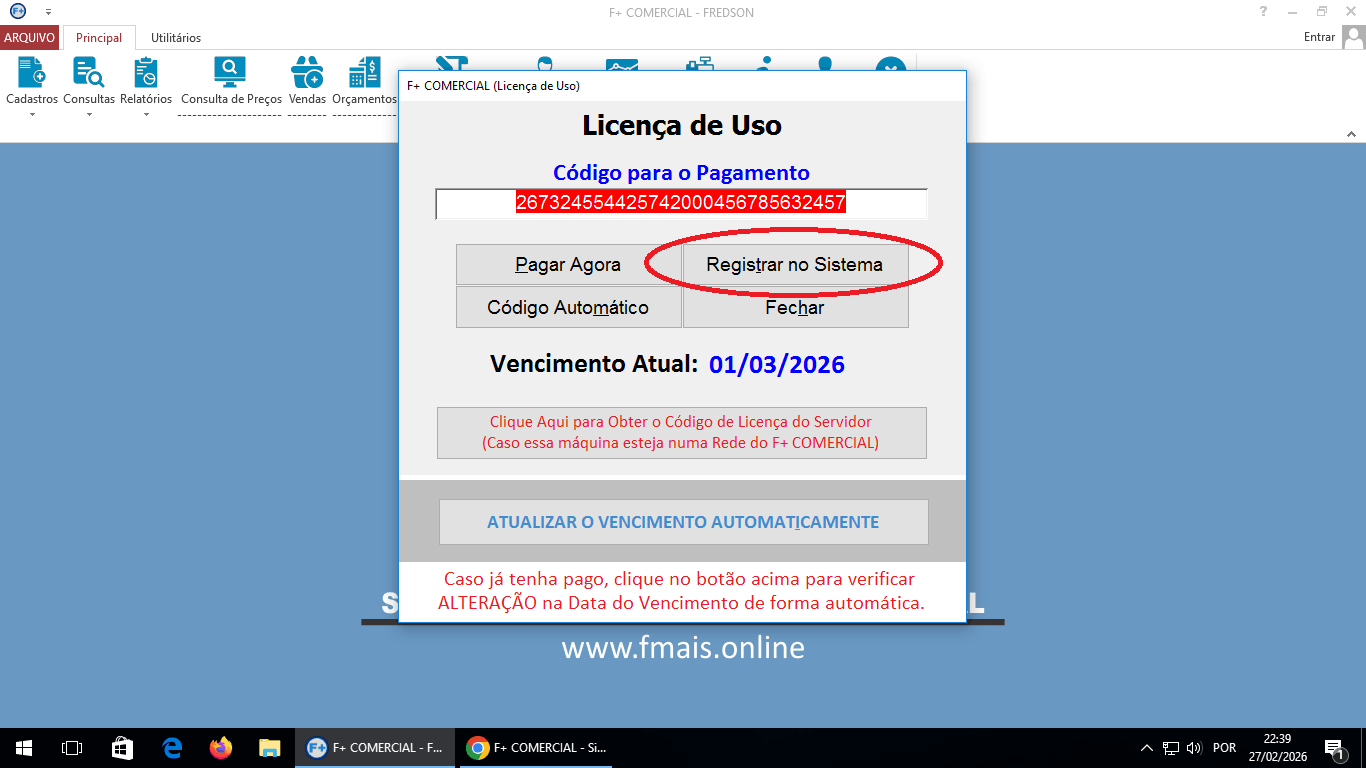Licenciando o Sistema