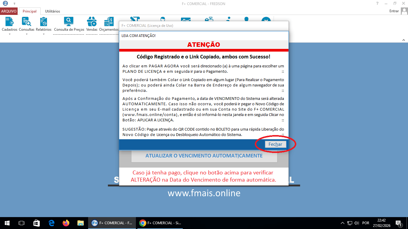 Licenciando o Sistema