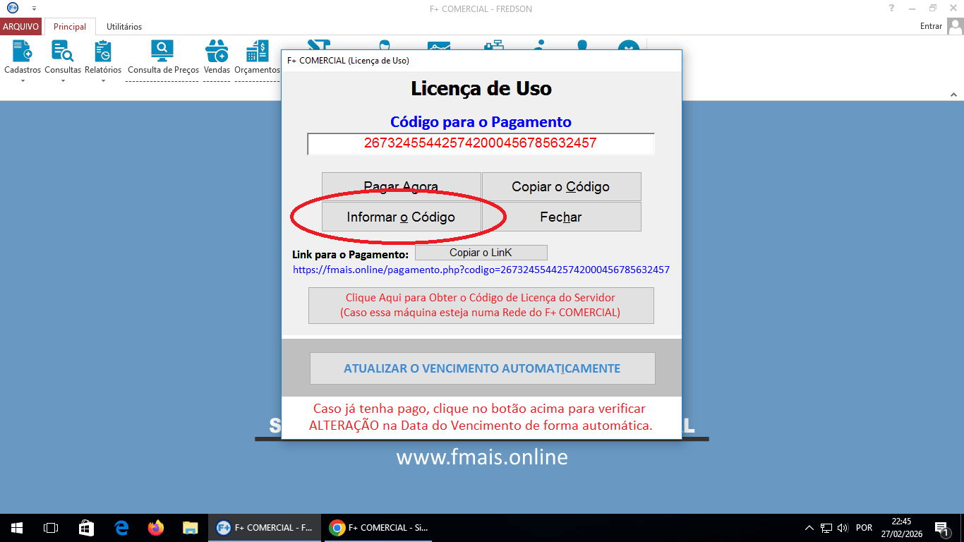 Licenciando o Sistema