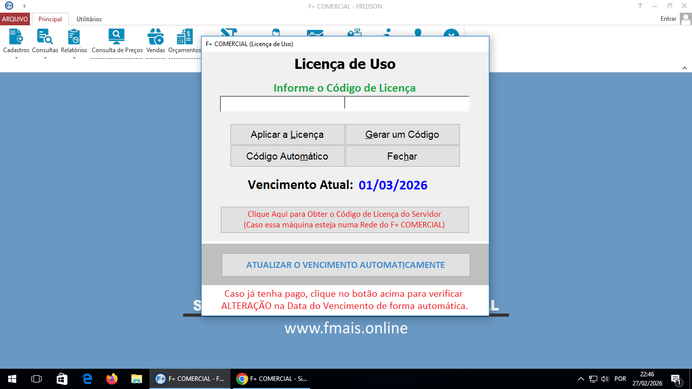 Licenciando o Sistema