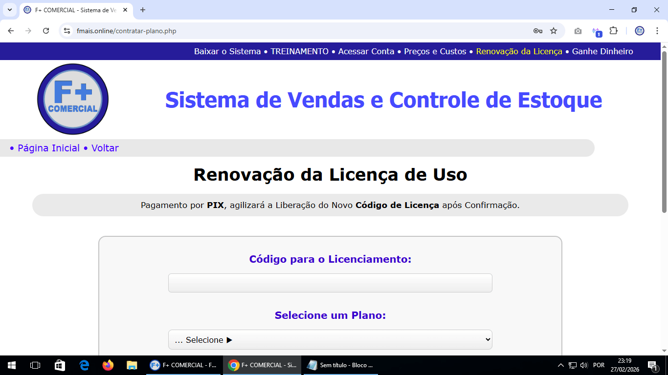 Licenciando o Sistema