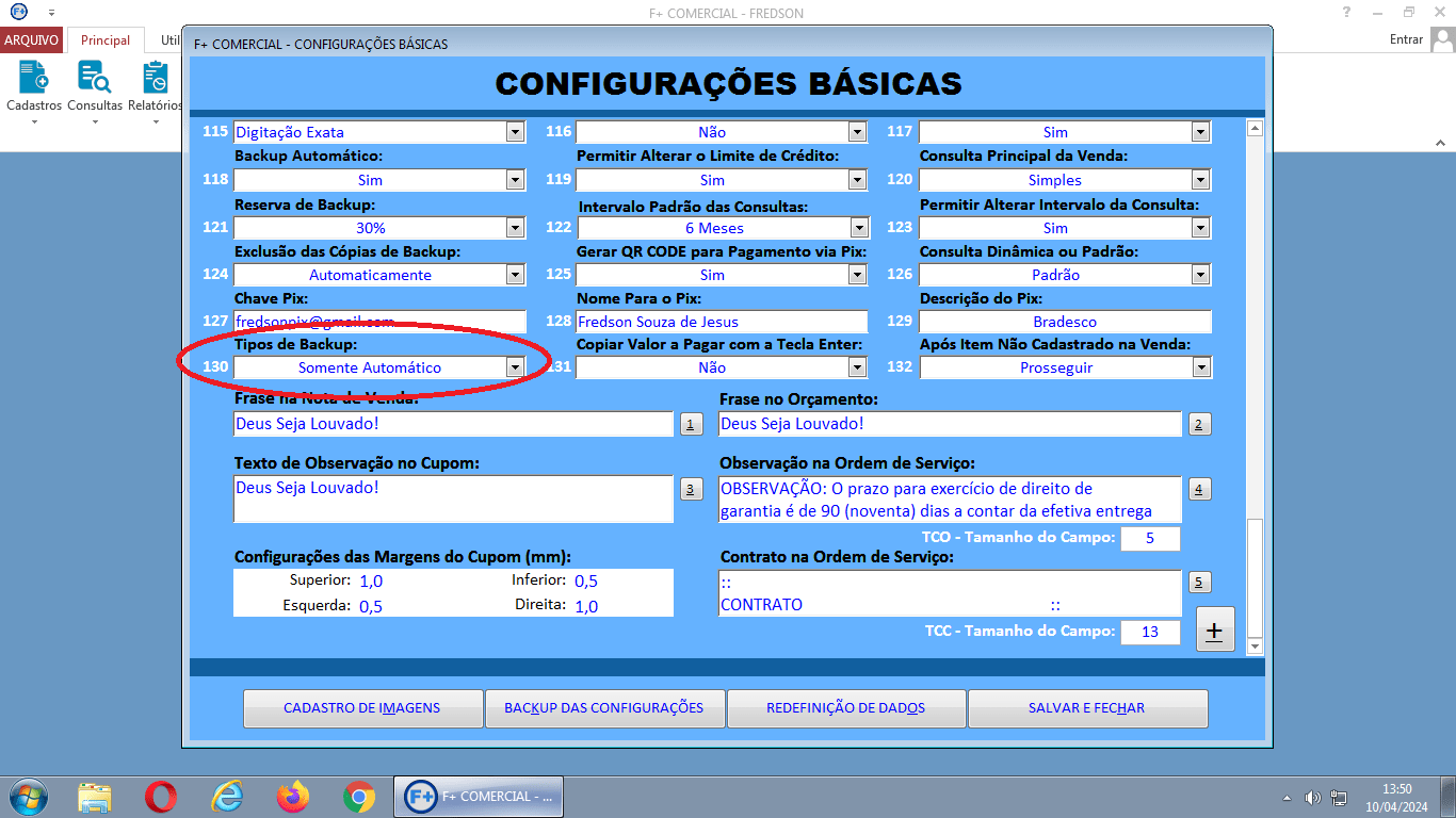 Programando o Backup Automático