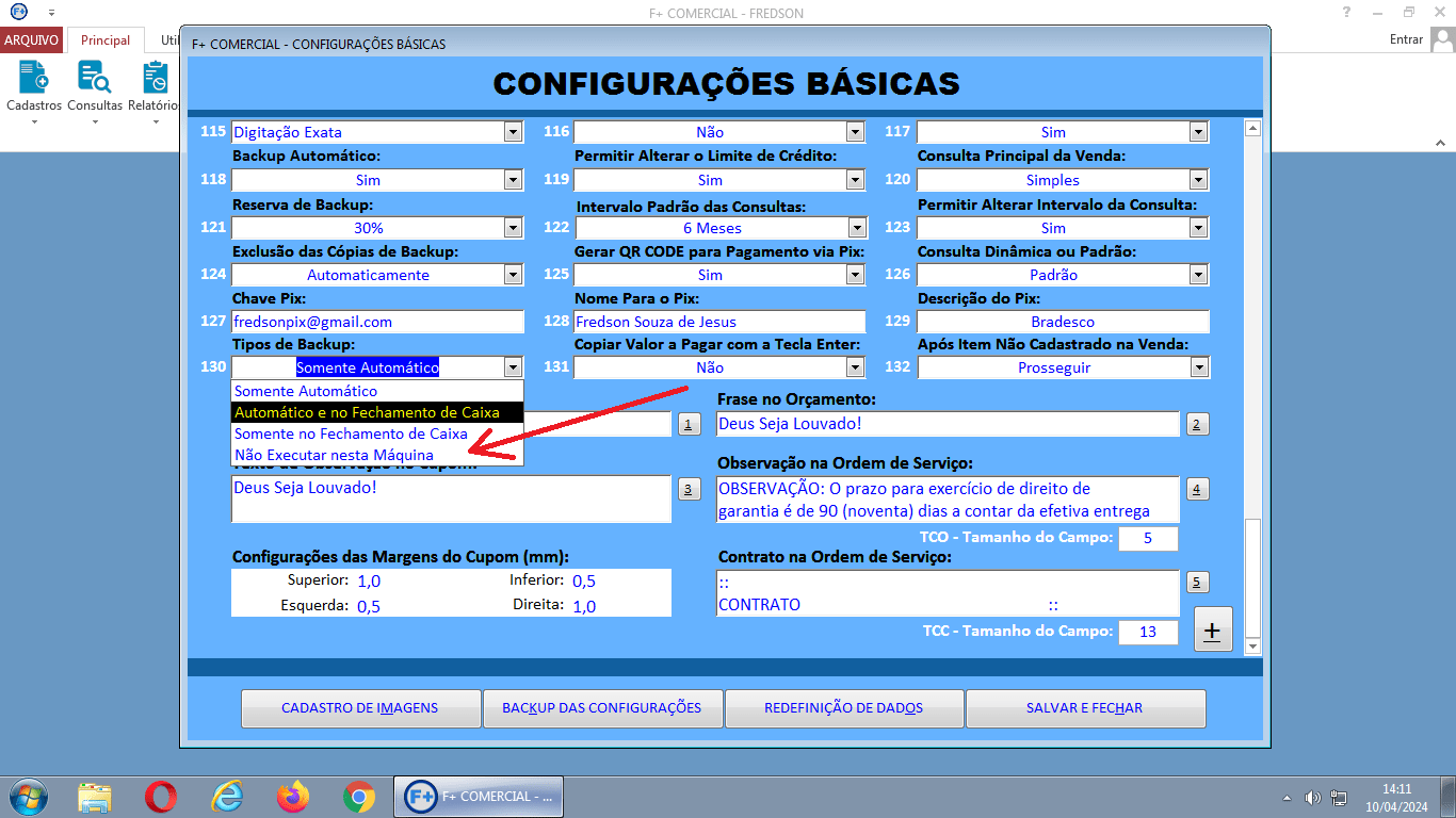 Programando o Backup Automático