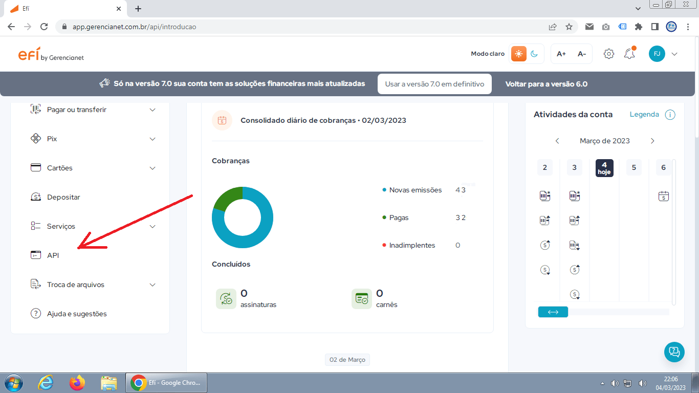 Identificador da Conta