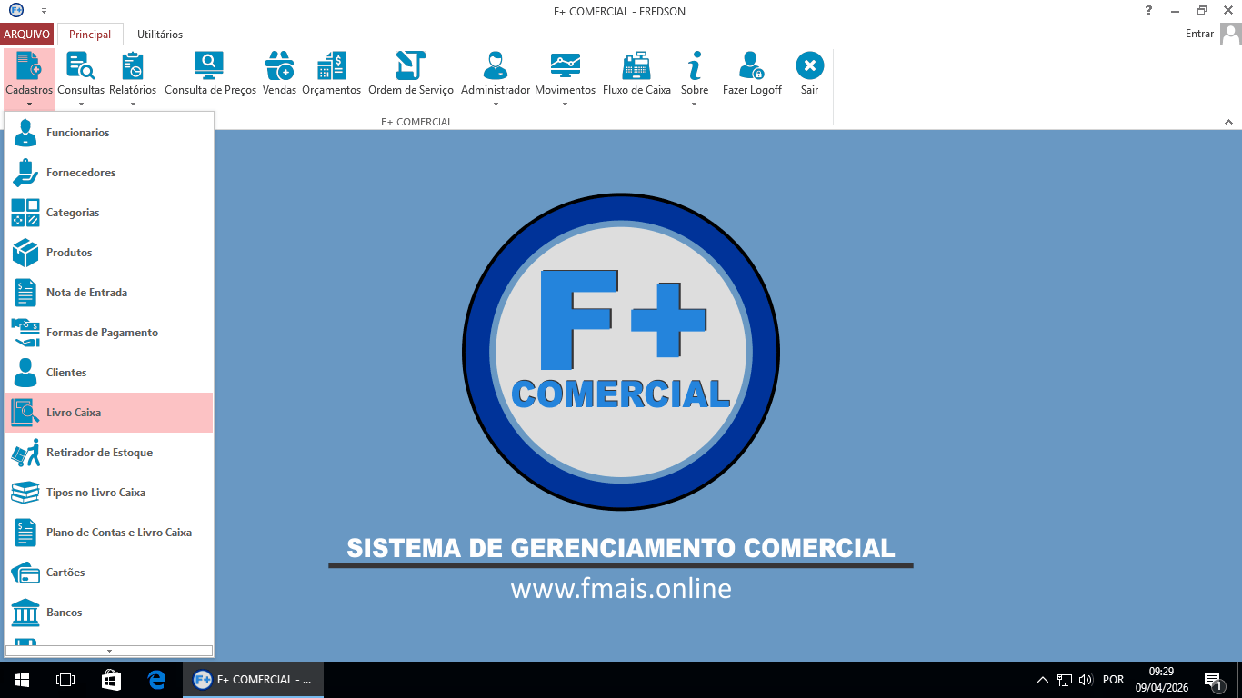 Lançamento no Livro Caixa