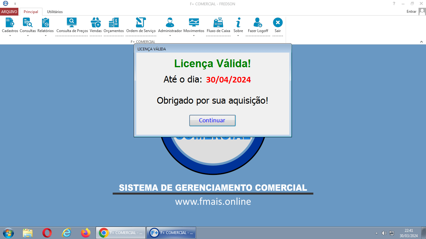 Licenciando o Sistema