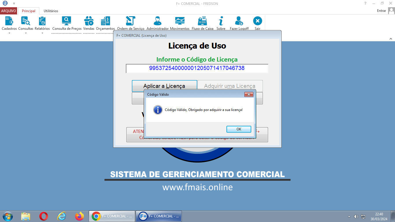 Licenciando o Sistema