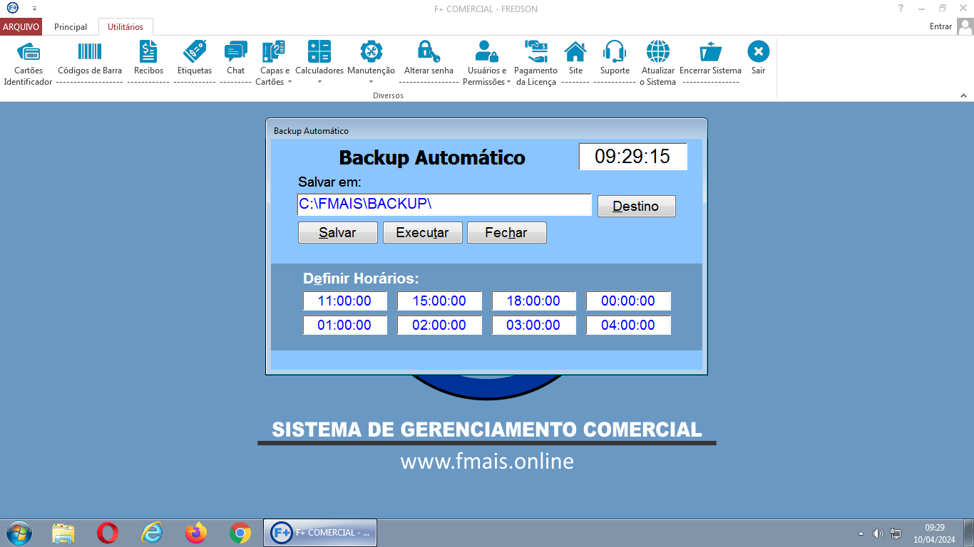 Programando o Backup Automático