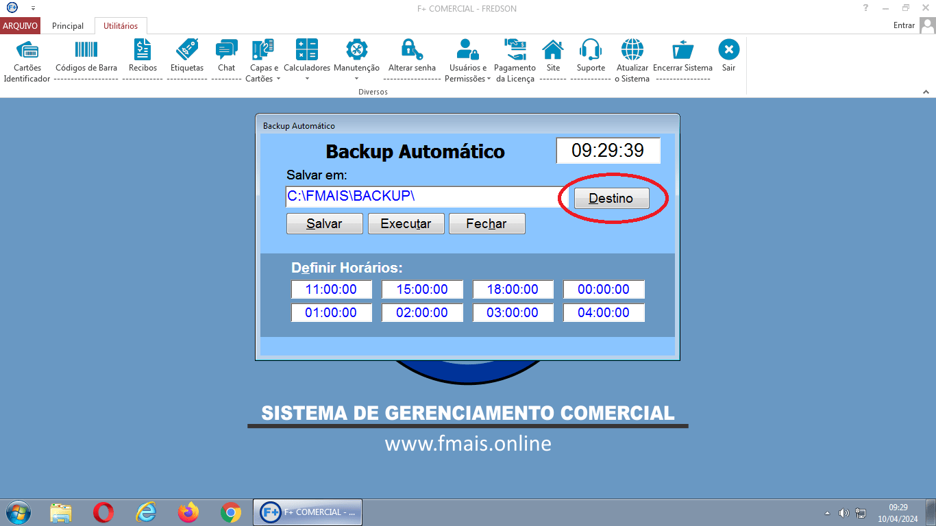 Programando o Backup Automático