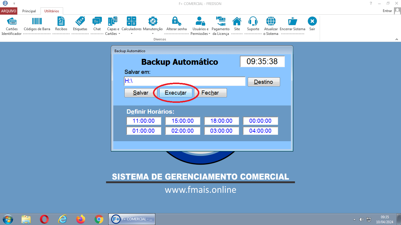 Programando o Backup Automático