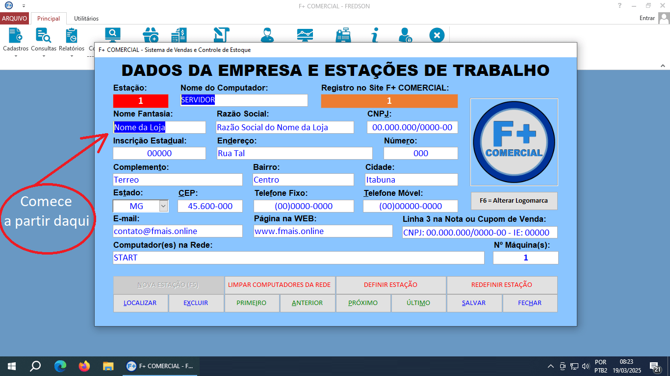 Registrando o Sistema Registrando o Sistema