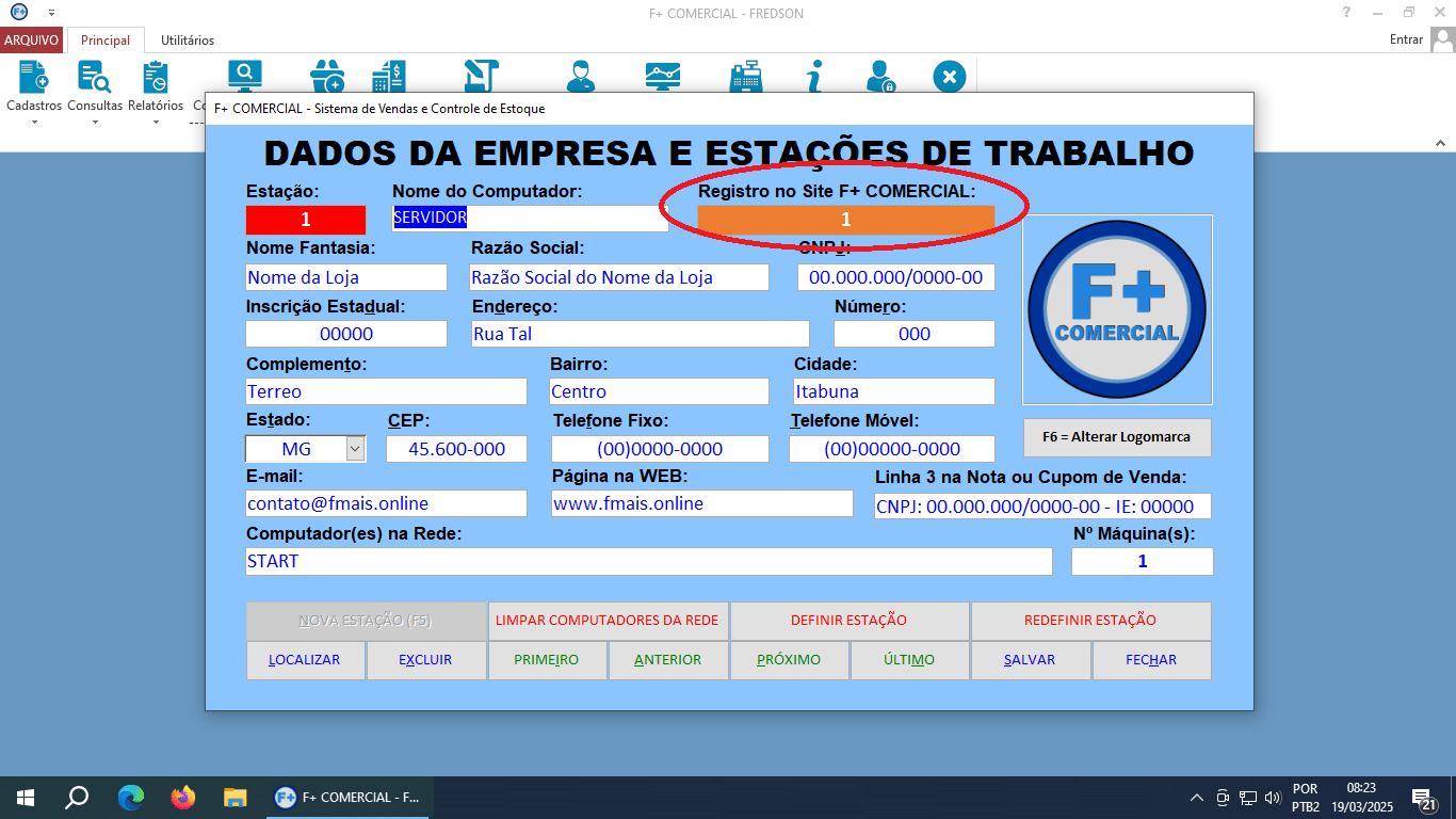 Registrando o Sistema Registrando o Sistema