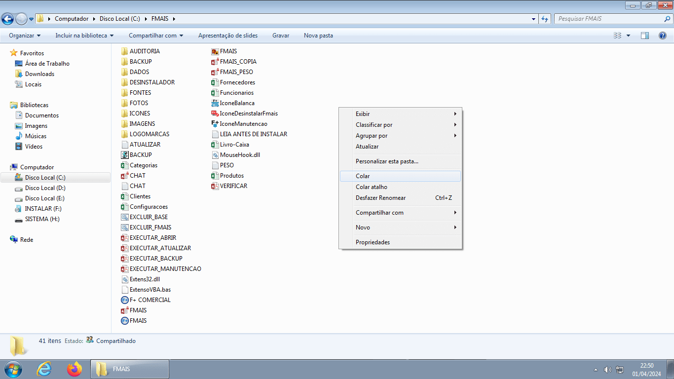 Restaurando um Backup / Cópia de Segurança