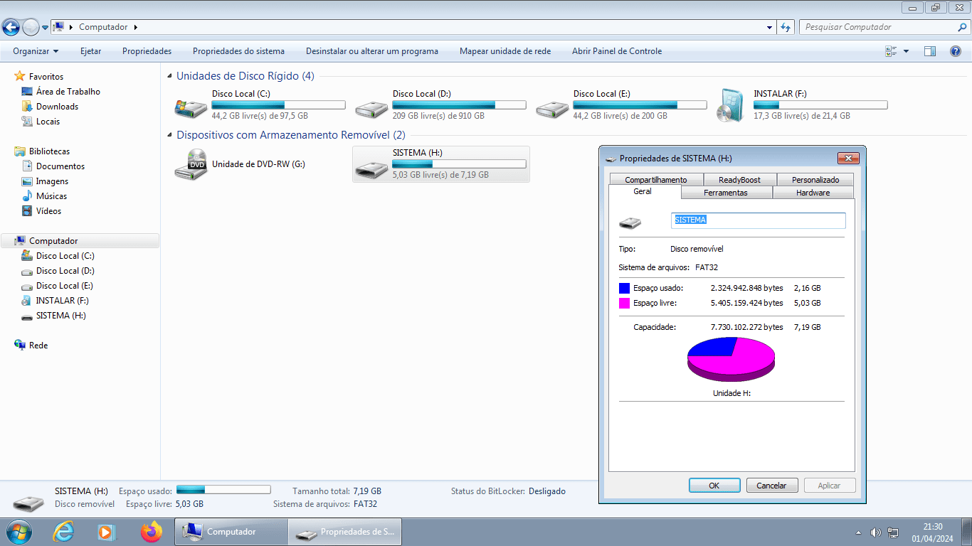 Restaurando um Backup / Cópia de Segurança