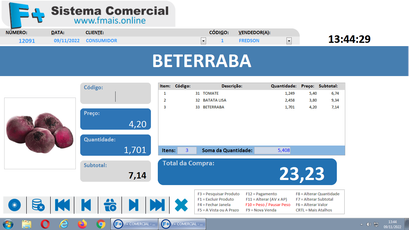 Vendas com Balança